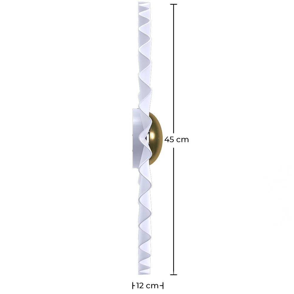 Lampe Murale Applique Fleur en Métal Blanc et Doré - 45CM image 10