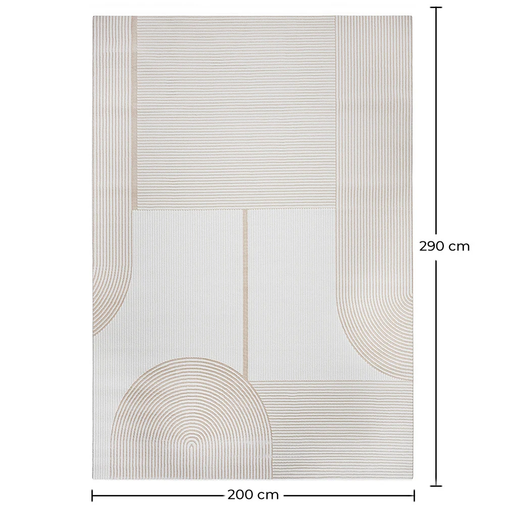 Grand Tapis Design Contemporain et Moderne - Beige (290x200 cm) - Dhoka image 10