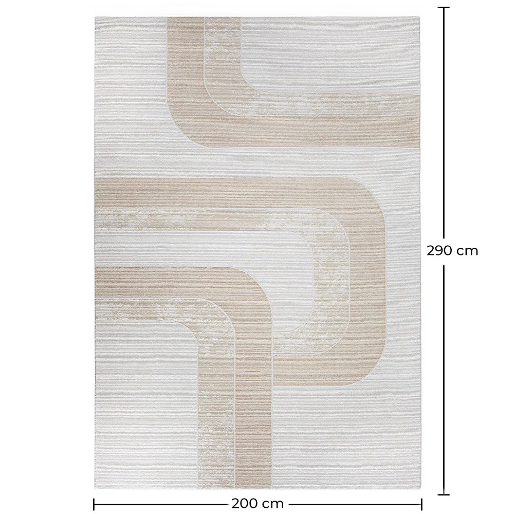 Grand Tapis Design Contemporain et Moderne - Beige (290x200 cm) - Chai image 10