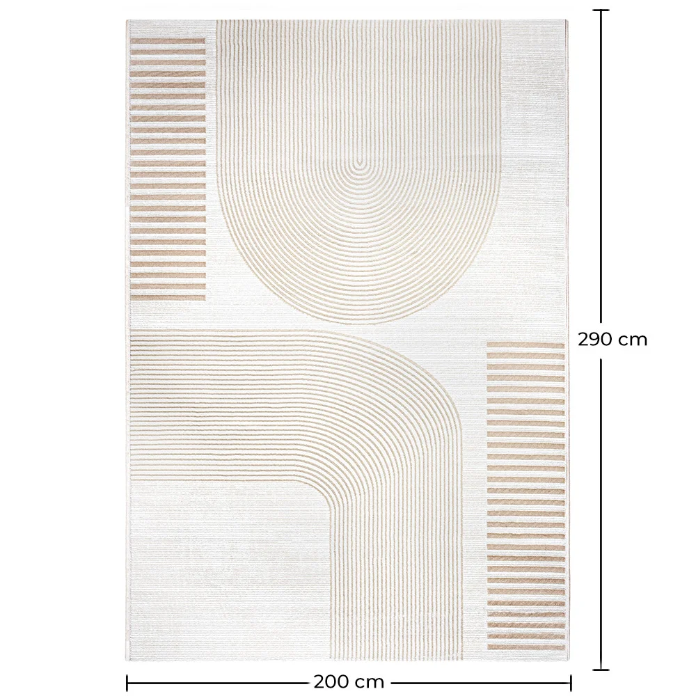 Grand Tapis Design Contemporain et Moderne - Beige (290x200 cm) - Rya image 10