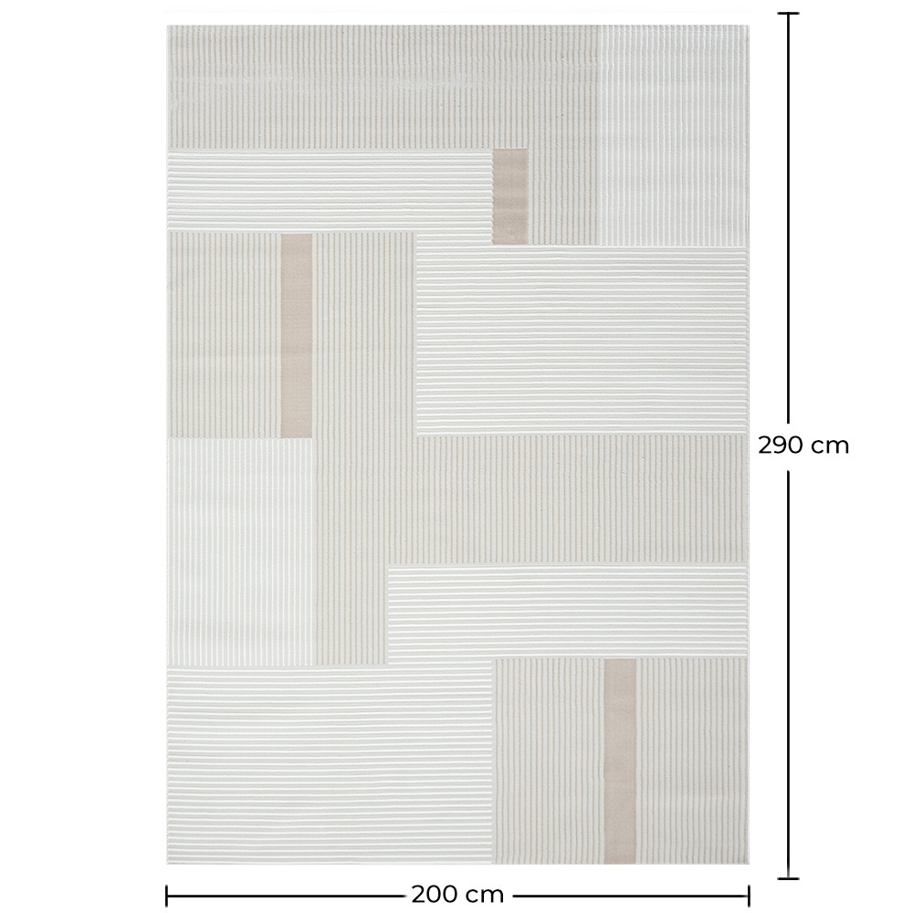 Grand Tapis Design Contemporain et Moderne - Beige (290x200 cm) - Qara image 10
