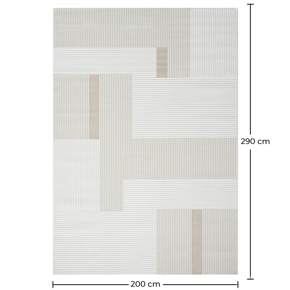 Grand Tapis Design Contemporain et Moderne - Beige (290x200 cm) - Qara image 10