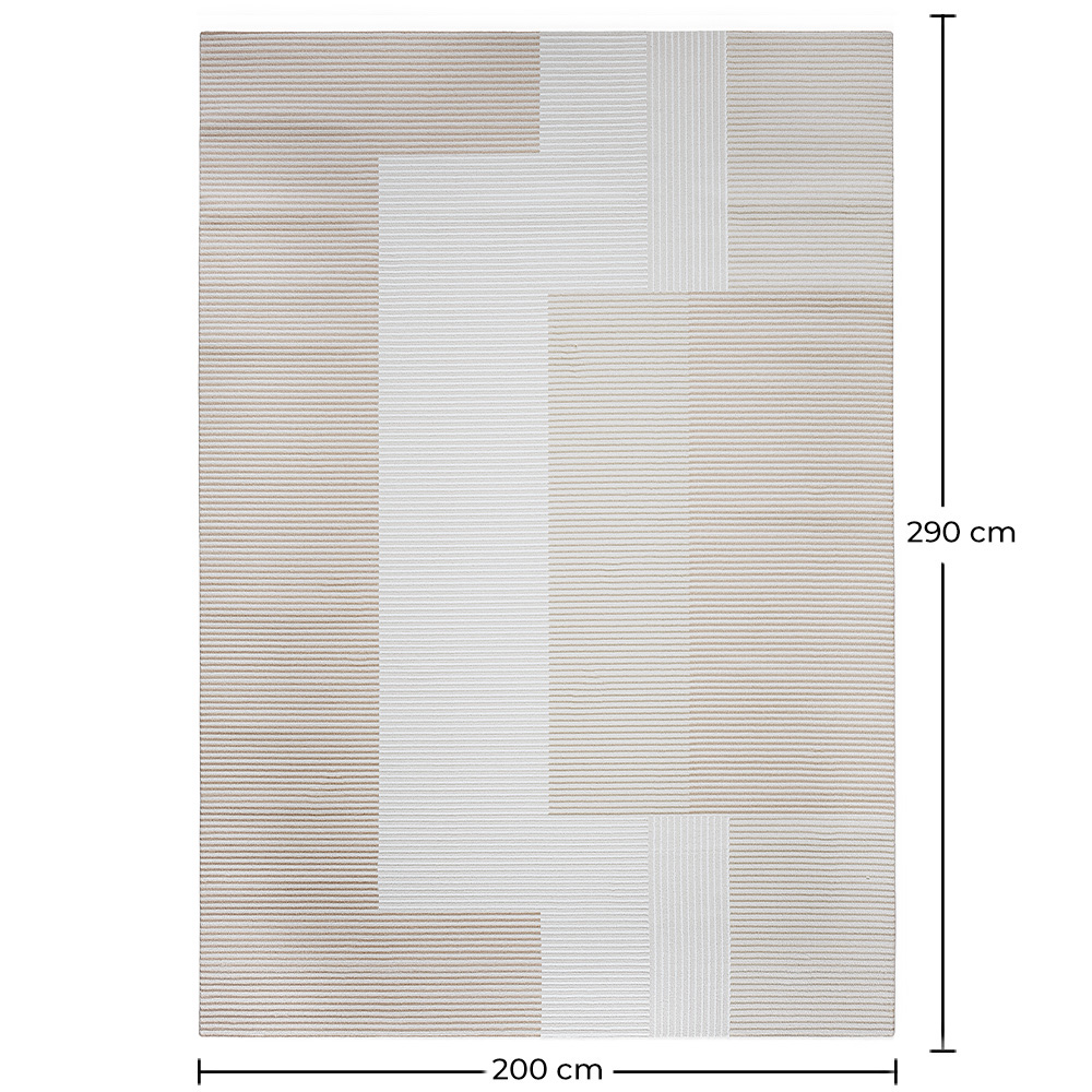 Grand Tapis Design Contemporain et Moderne - Beige (290x200 cm) - Loru image 10