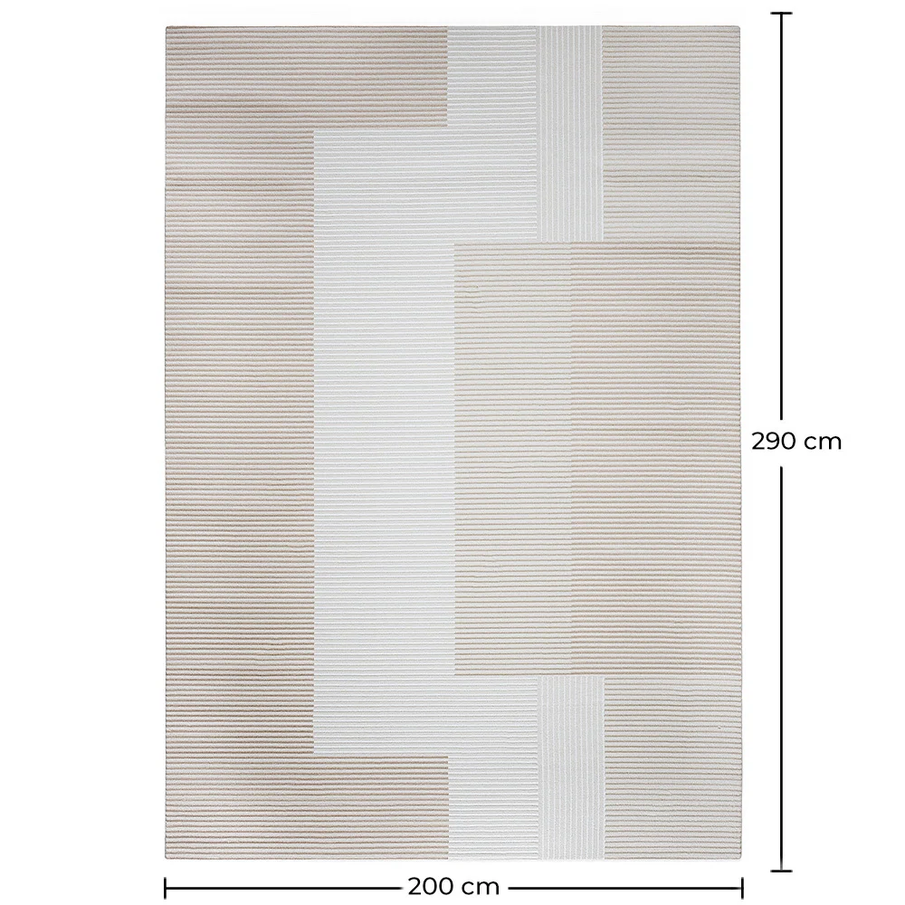 Grand Tapis Design Contemporain et Moderne - Beige (290x200 cm) - Loru image 10