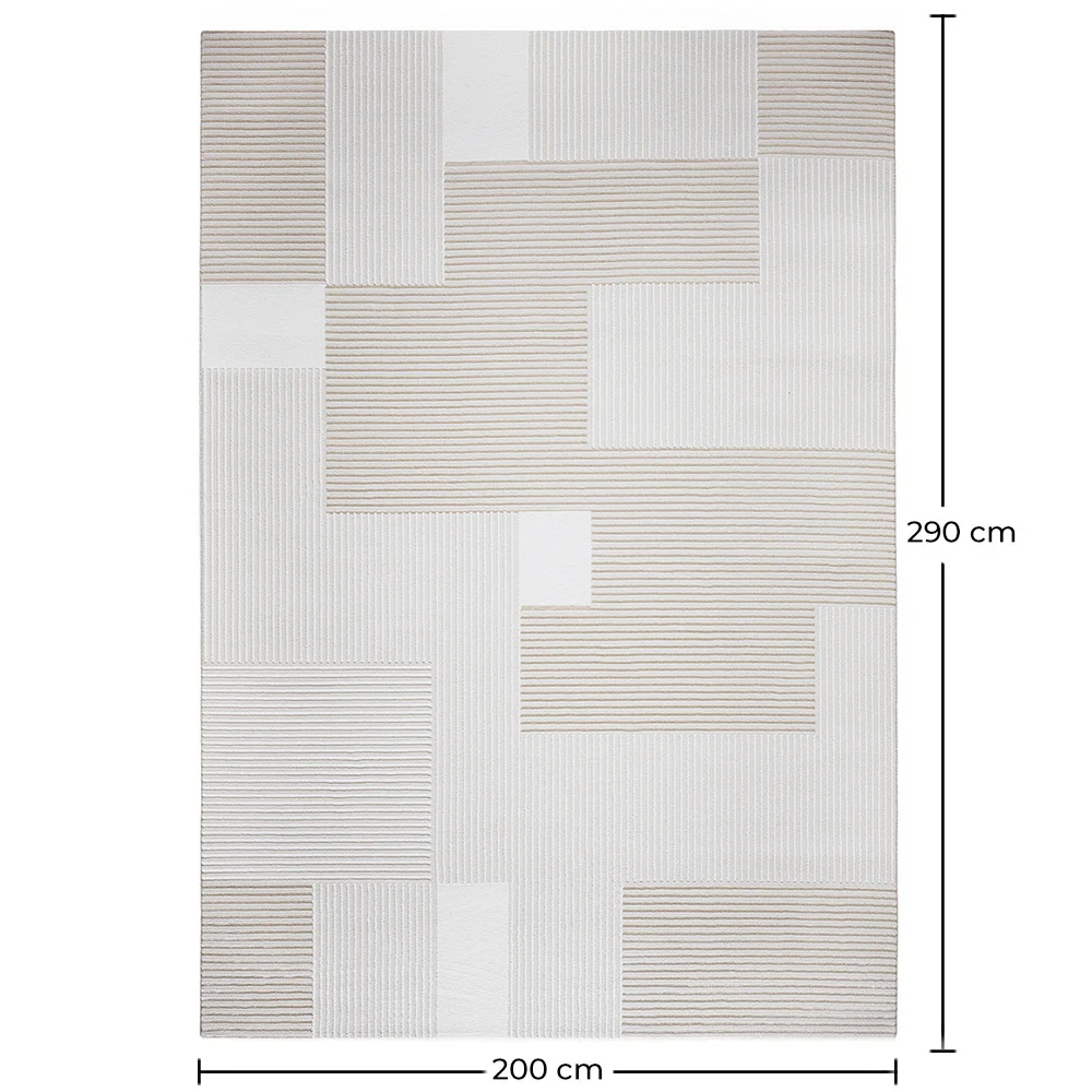 Grand Tapis Design Contemporain et Moderne - Beige (290x200 cm) - Debra image 10