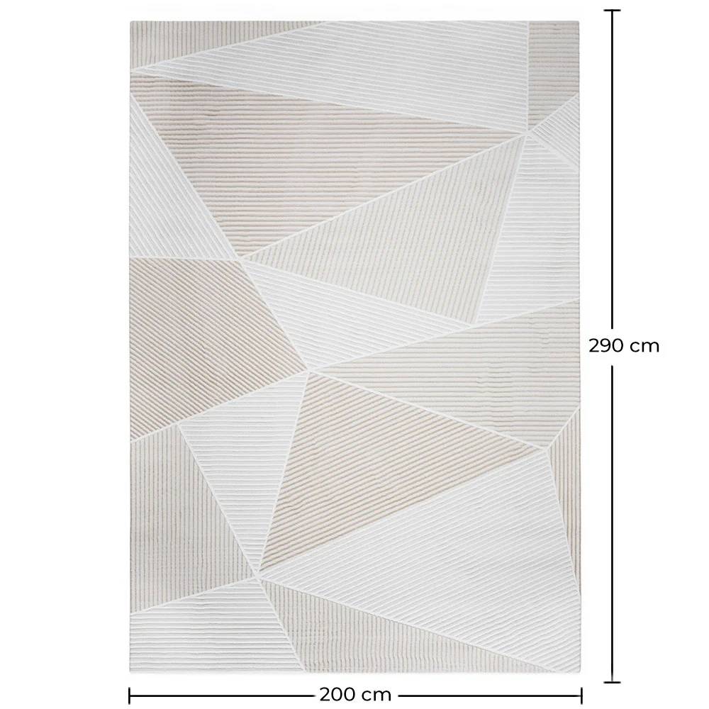 Grand Tapis Design Contemporain et Moderne - Beige (290x200 cm) - Cerna image 10