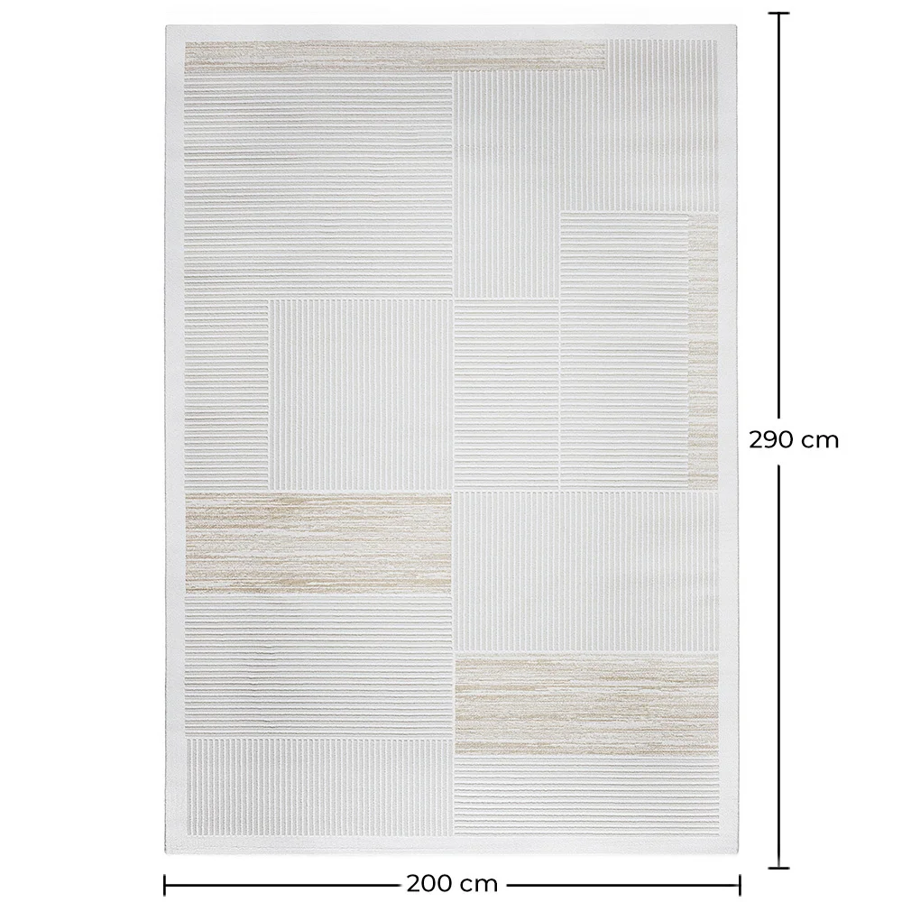Grand Tapis Design Contemporain et Moderne - Beige (290x200 cm) - Pestra image 10