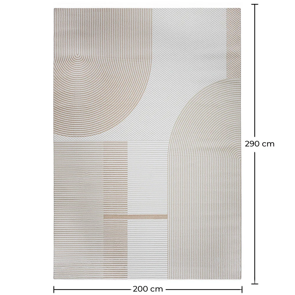 Grand Tapis Design Contemporain et Moderne - Beige (290x200 cm) - Lubida image 10
