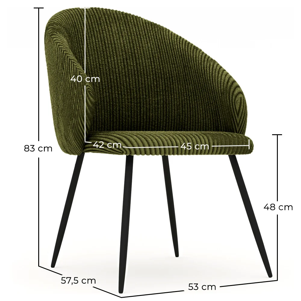 Chaise de Salle à Manger Rembourrée en Velours - Brugges image 10