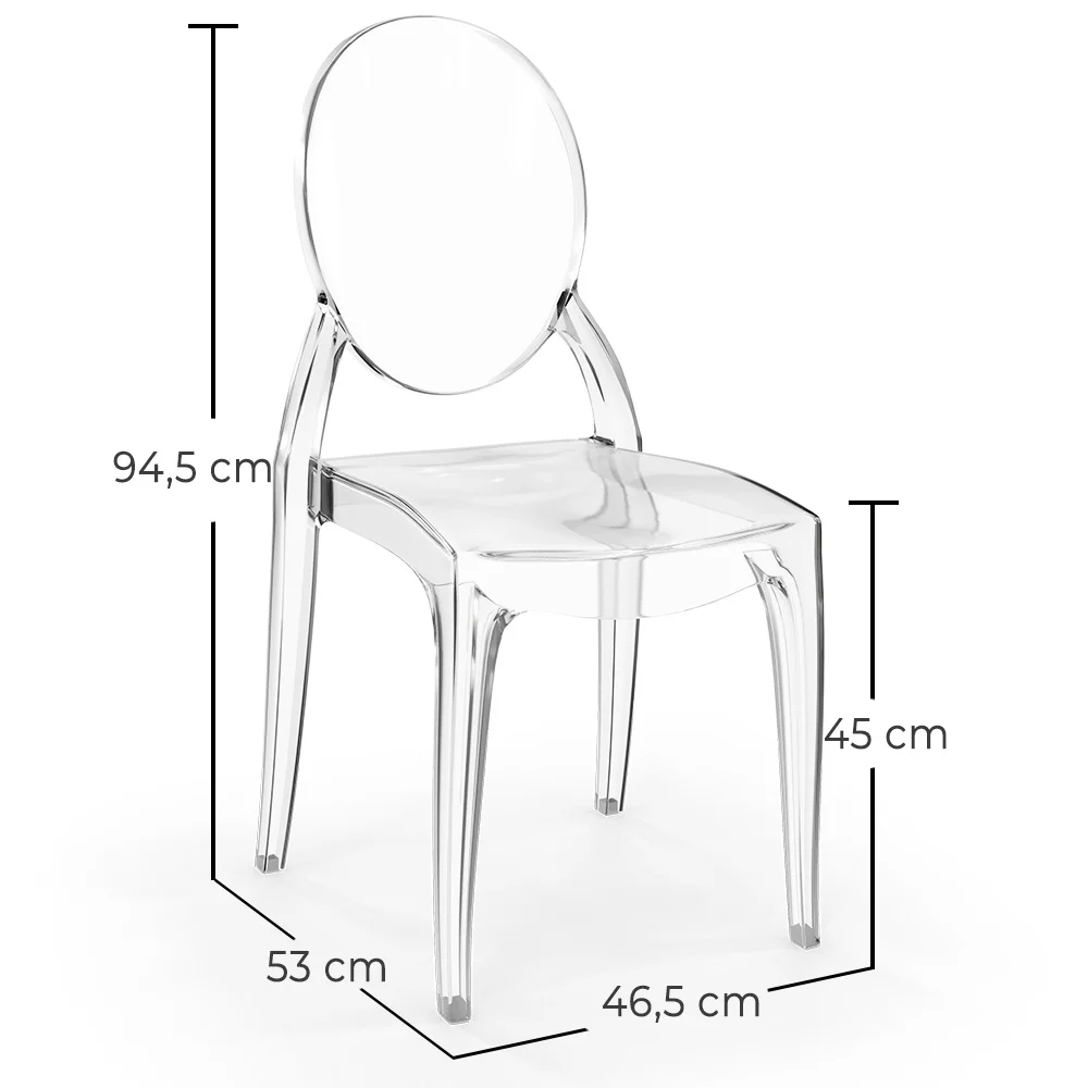 Lot de 2 chaises de salle à manger transparentes - Estilo Victoria  image 10