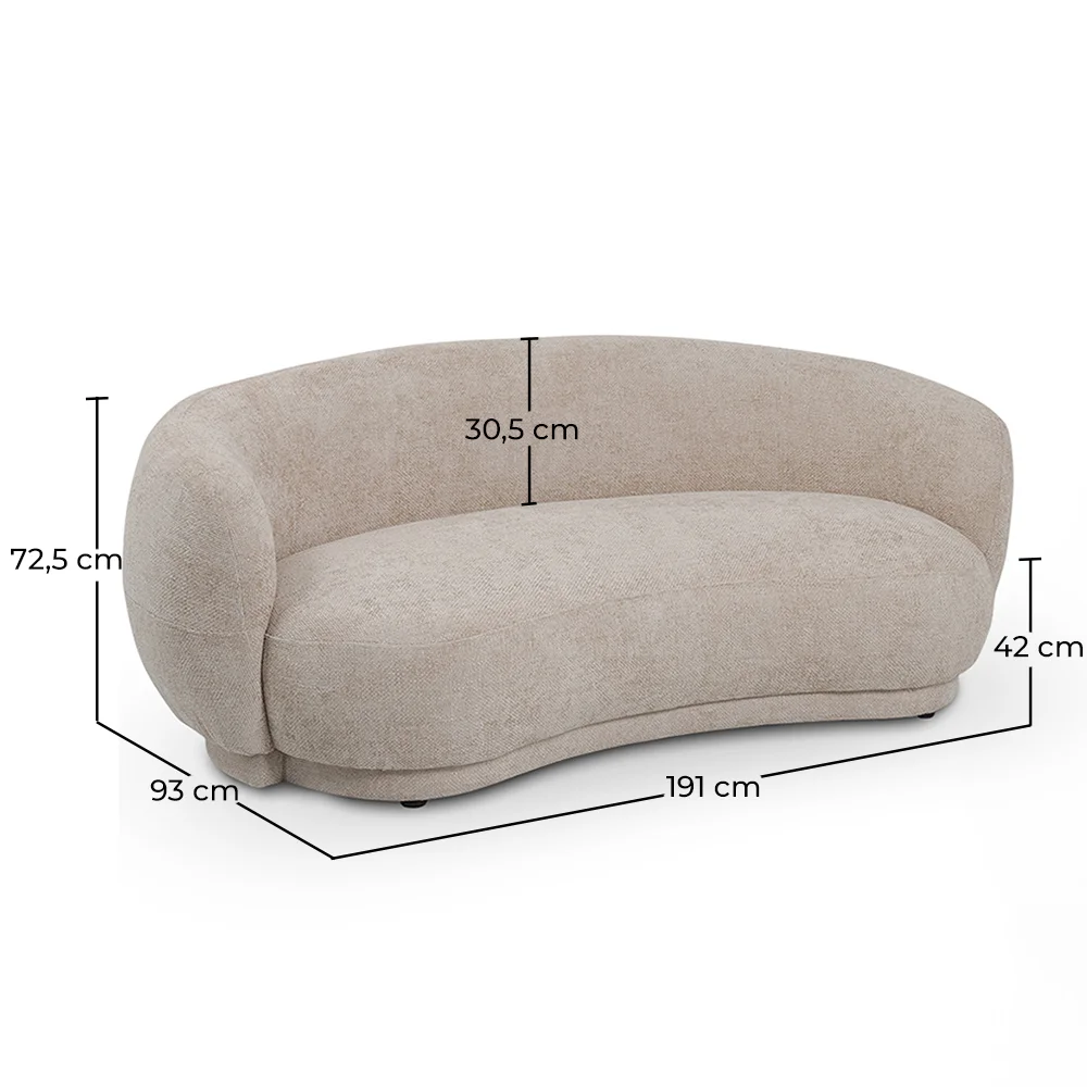 Canapé Design Courbe Style Contemporain Rembourré en Chenille - Curvy image 10