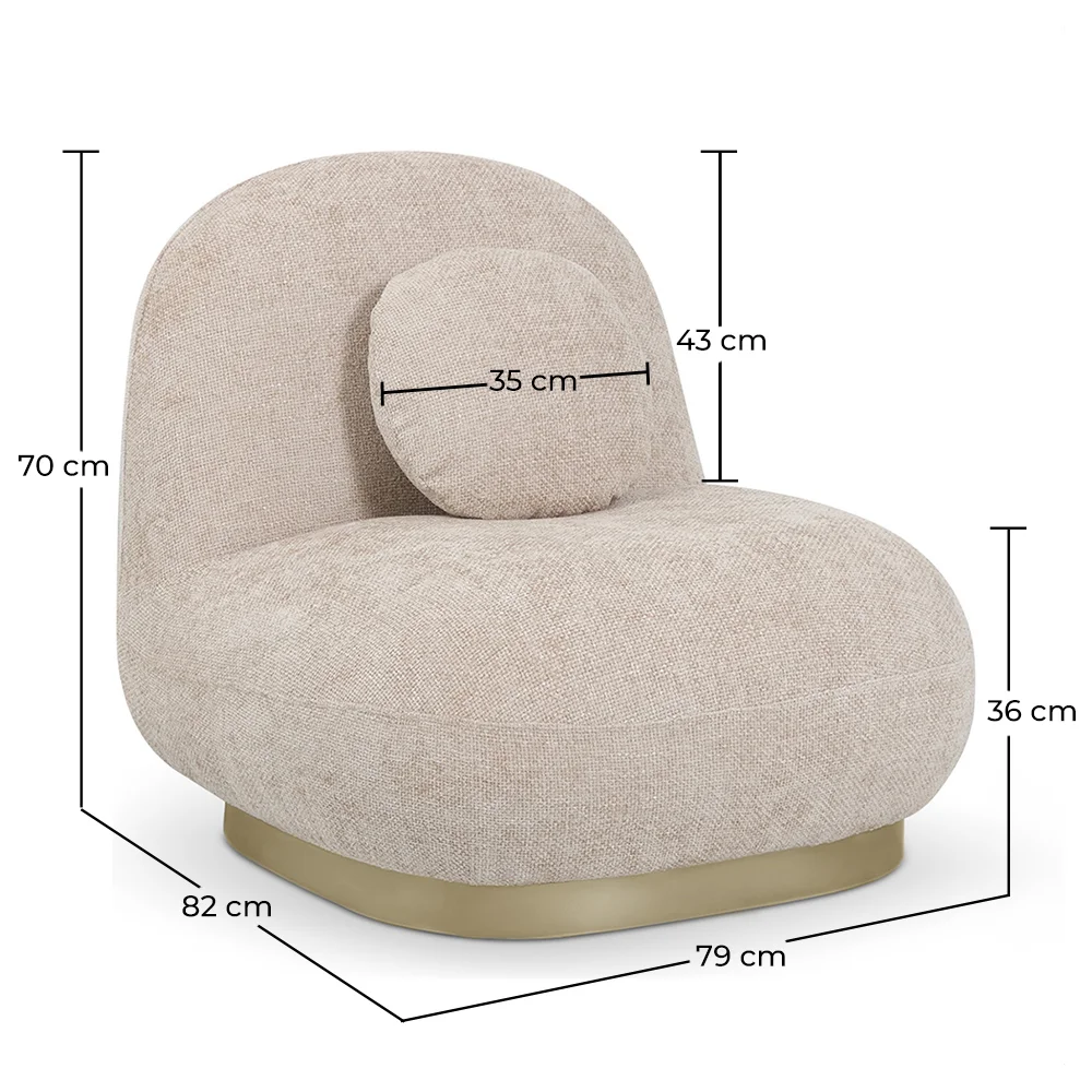 Fauteuil Design Courbe Style Contemporain Rembourré en Chenille - Larry image 10
