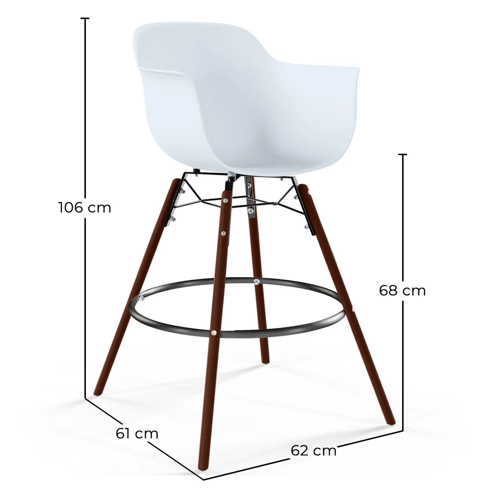 Tabourets de Bar - Design Scandinave - Pieds en Bois Sombre - Lot de 4 - Nordika image 10