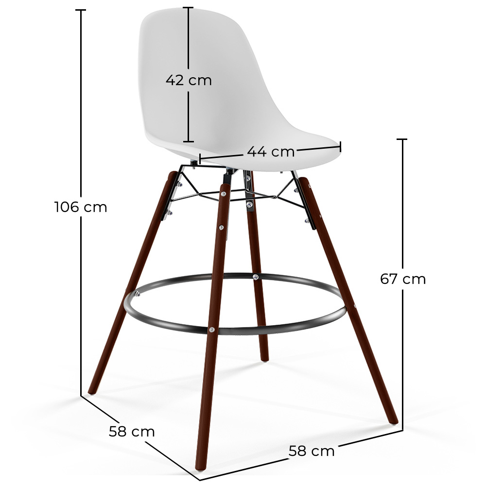 Tabourets de Bar - Design Scandinave - Pieds en Bois Sombre - Lot de 2 - Skögur image 10