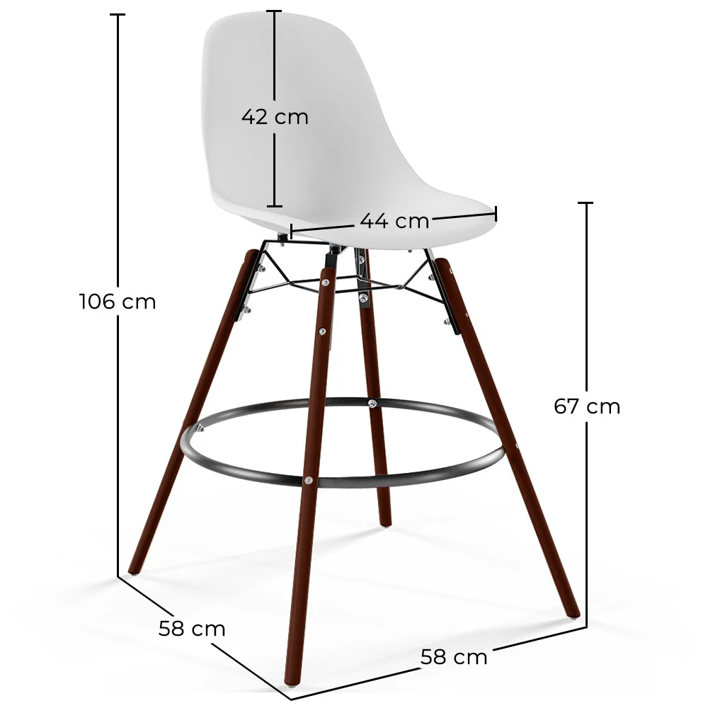 Tabourets de Bar - Design Scandinave - Pieds en Bois Sombre - Lot de 2 - Skögur image 10