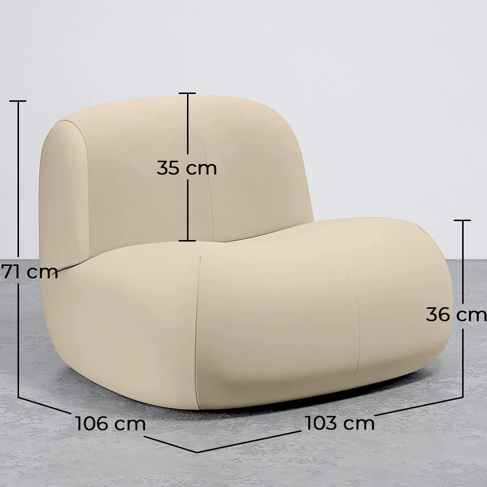 Fauteuil Moderne Minimaliste Design Courbé Rembourré en Velours - Confort et Style Contemporain - Büba image 10