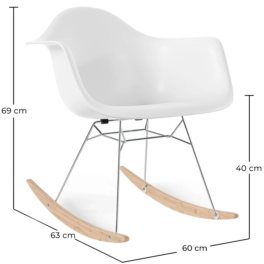 Chaise Berçante - Design Scandinave - Pieds en Bois et Métal - Nordika image 10