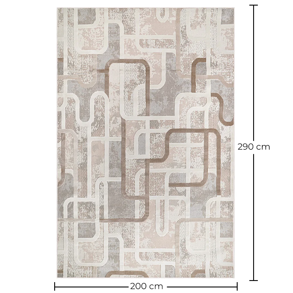 Grand Tapis Design Contemporain et Moderne - Beige (290x200 cm) - Ornate image 10