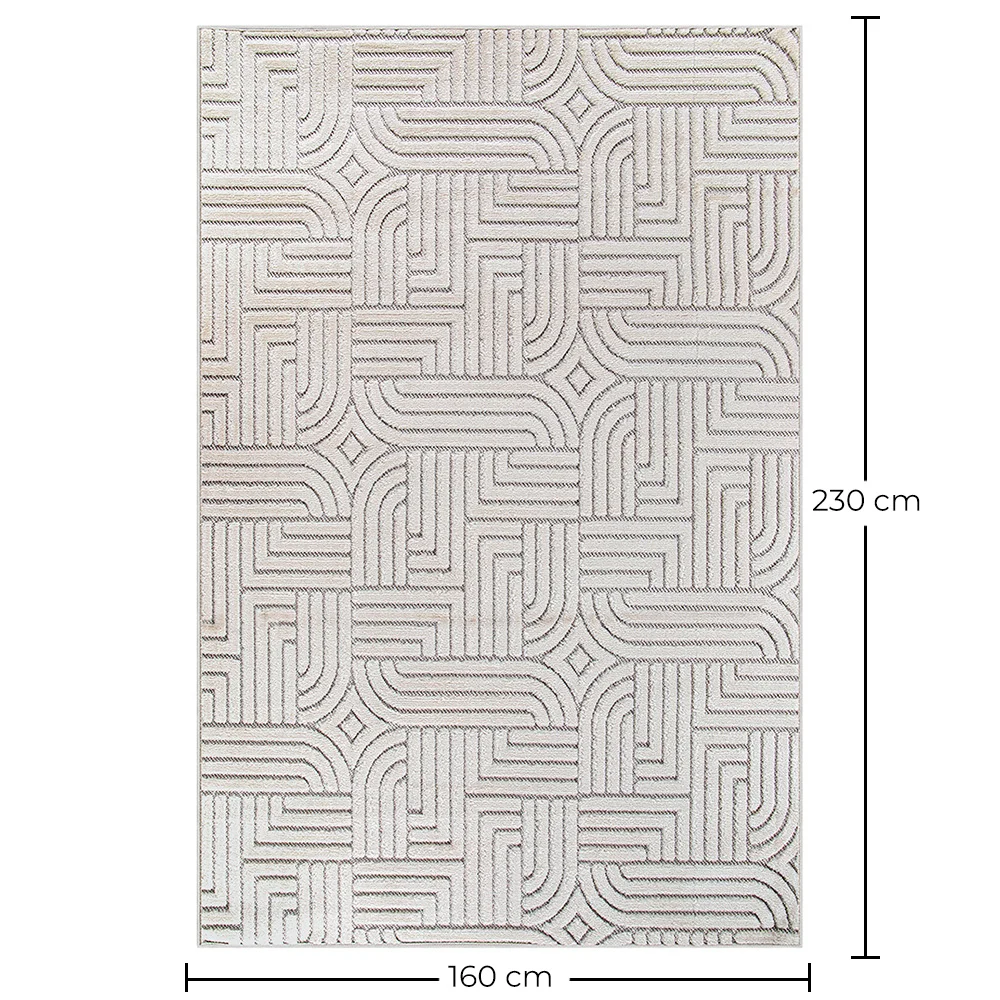 Grand Tapis Design Contemporain et Moderne - Beige (160x230 cm) - Rosella image 10
