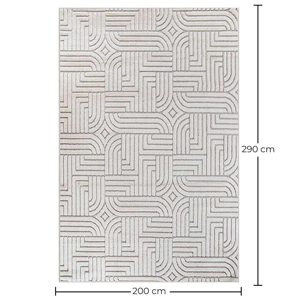 Grand Tapis Design Contemporain et Moderne - Beige (290x200 cm) - Rosella image 10
