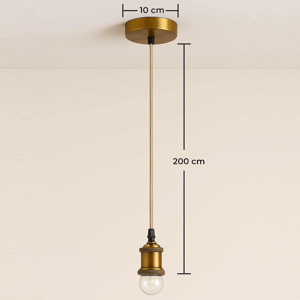 Câble de lampe suspendue doré vieilli avec hauteur réglable - Berrey image 10