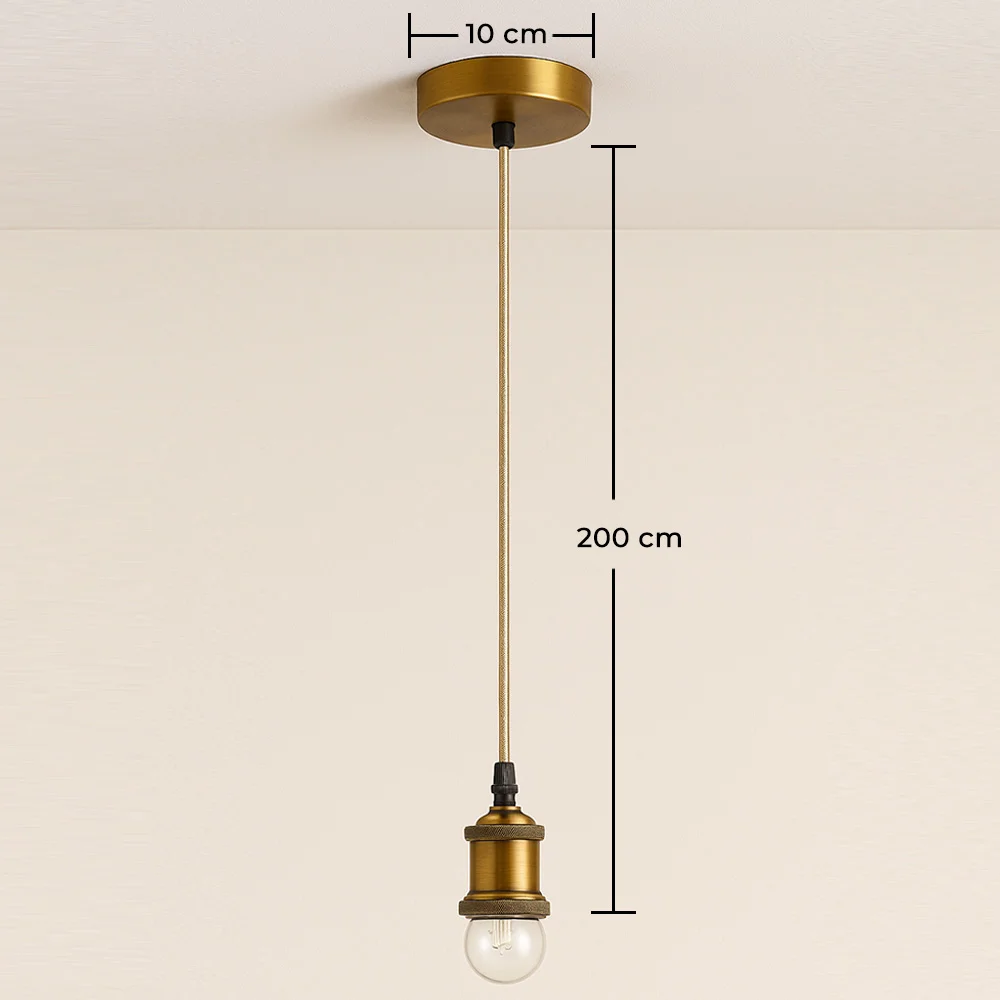 Câble de lampe suspendue doré vieilli avec hauteur réglable - Berrey image 10