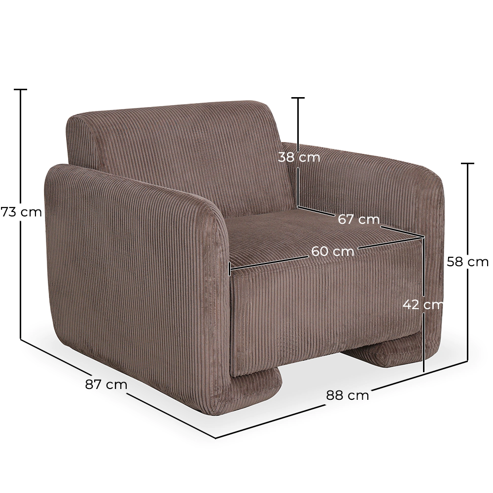Fauteuil Rembourré En Velours Côtelé – Design Moderne - November image 10