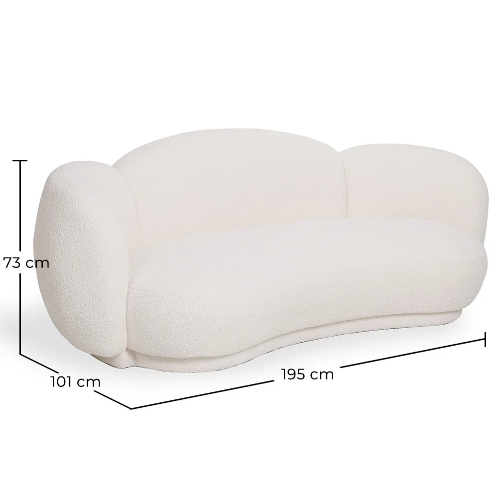 Canapé Courbe Rembourré En Bouclé Blanc – Design Moderne Et Élégant - Sorela image 10