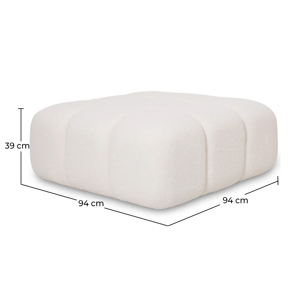 Pouf Modulaire Rembourré En Tissu Bouclé - Design Moderne – Compatible Avec Le Canapé Modulaire Bianca image 10