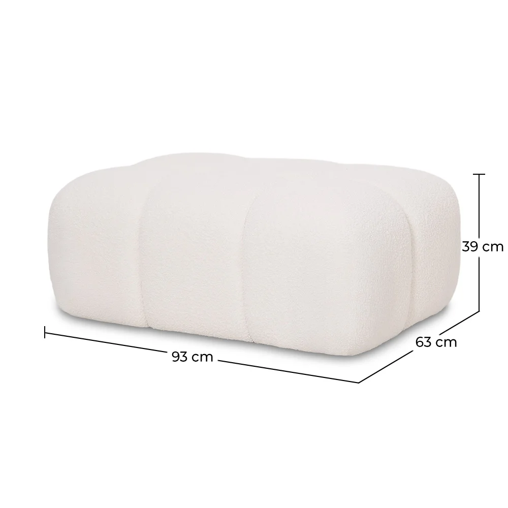 Pouf Modulaire Rembourré En Tissu Bouclé - Design Moderne (93х63) – Compatible Avec Le Canapé Modulaire Bianca image 10