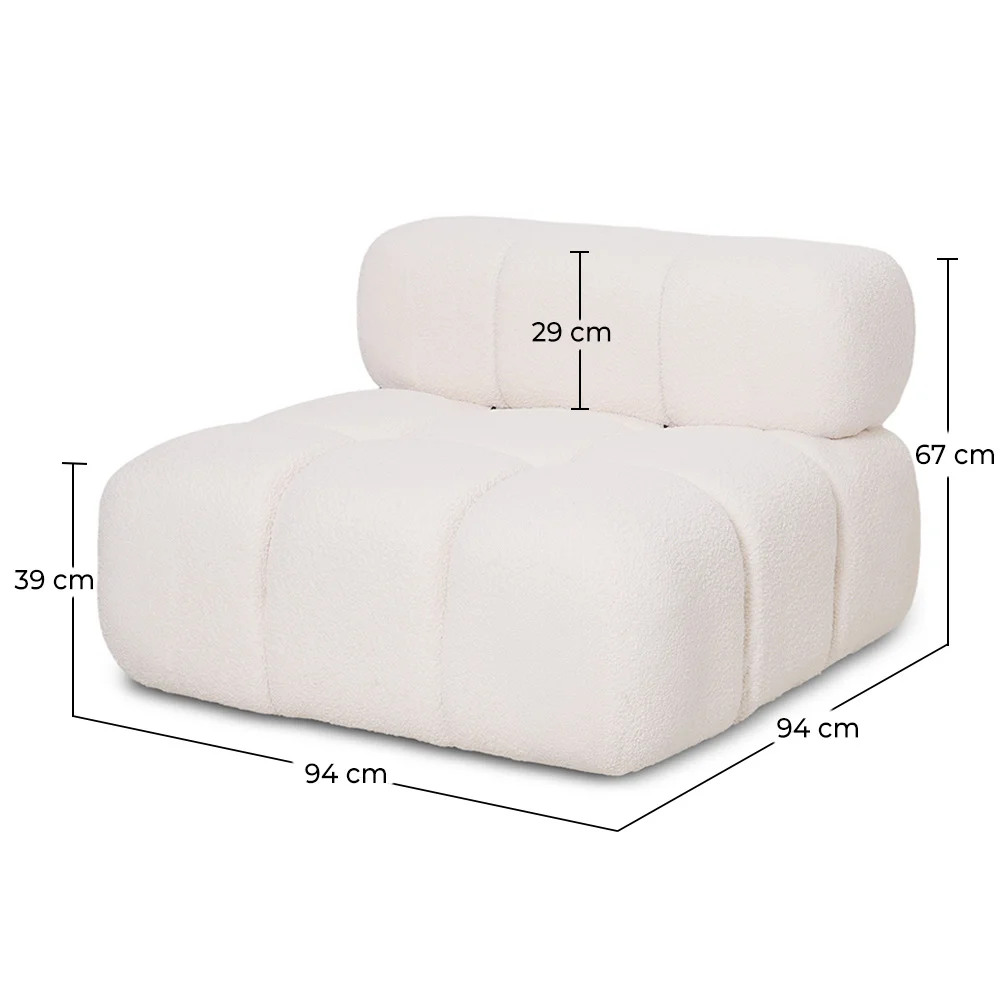 Fauteuil Rembourré En Tissu Bouclé - Compatible Avec Le Canapé Modulaire Bianca image 10