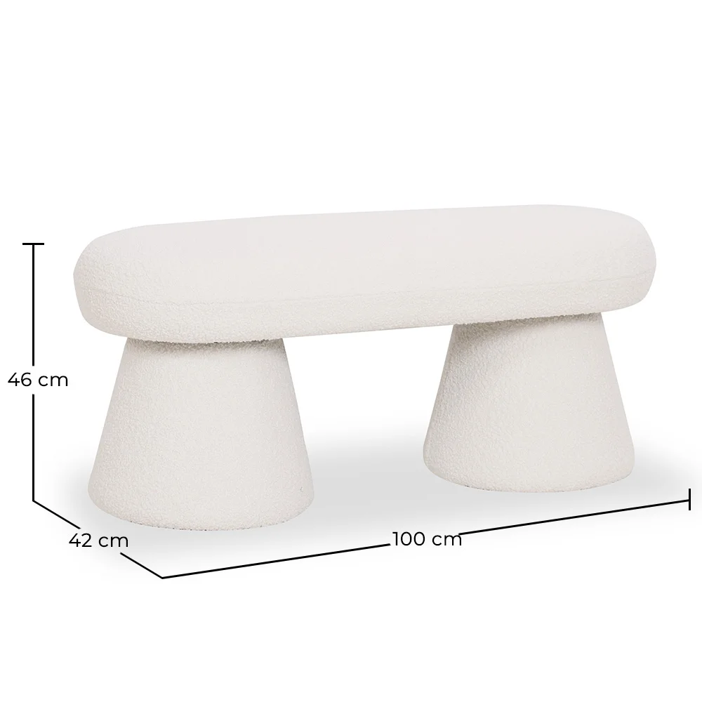 Banc Style Moderne Rembourré En Tissu Bouclé - Kurt image 10