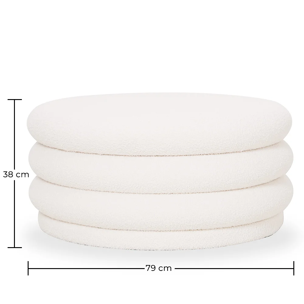 Ottoman Moderne Avec Rangement Rembourré En Tissu Bouclé Multifonction Comme Table Basse - Dass image 10