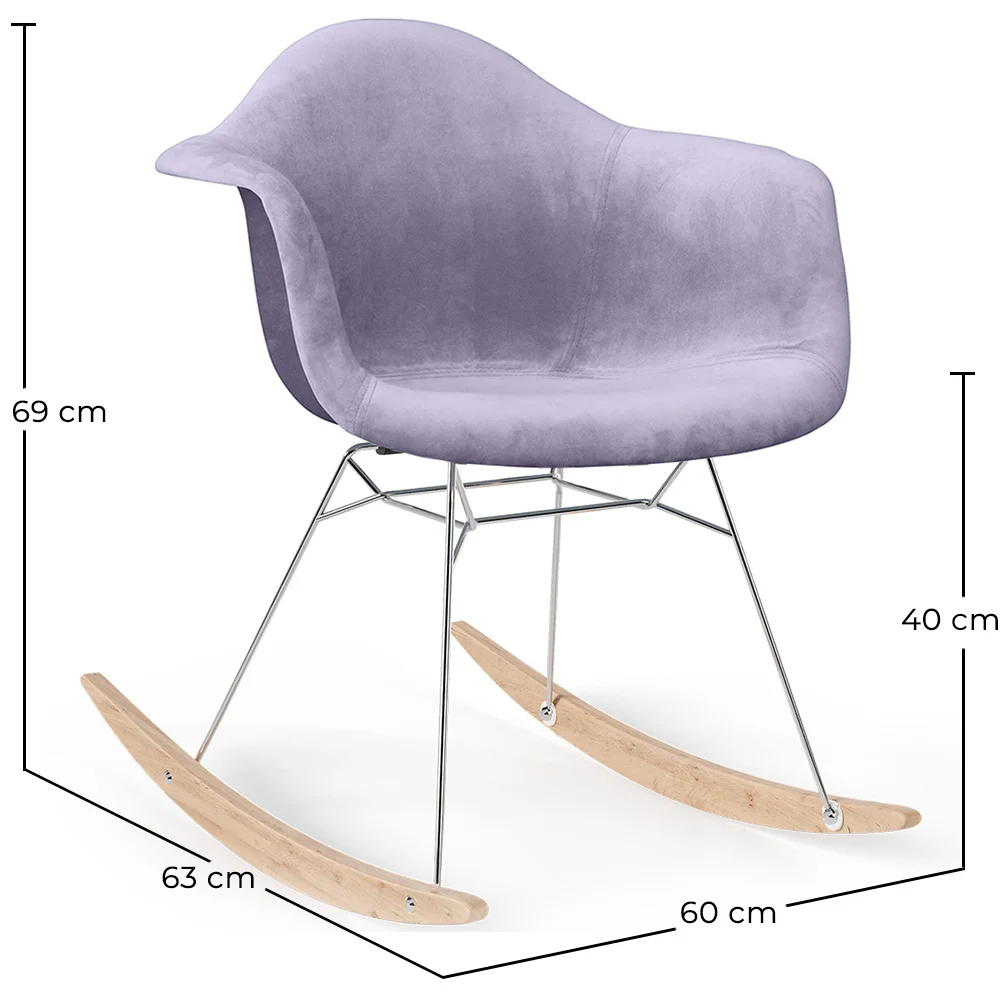 Chaise à bascule moderne en tissu rembourré – Style nordique - Nordika image 10