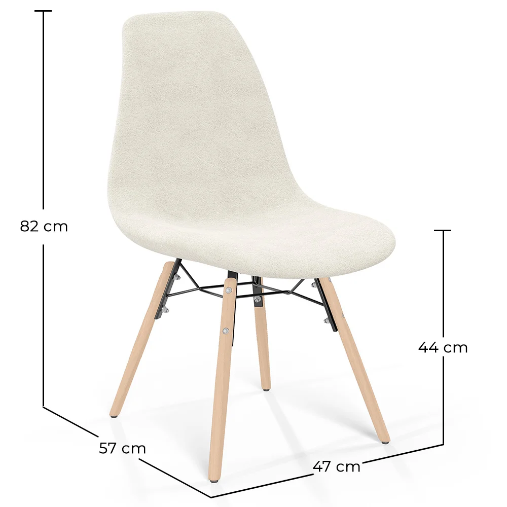 Chaise de salle à manger scandinave rembourrée en bouclé – Salle à manger ou bureau - Skögur image 10