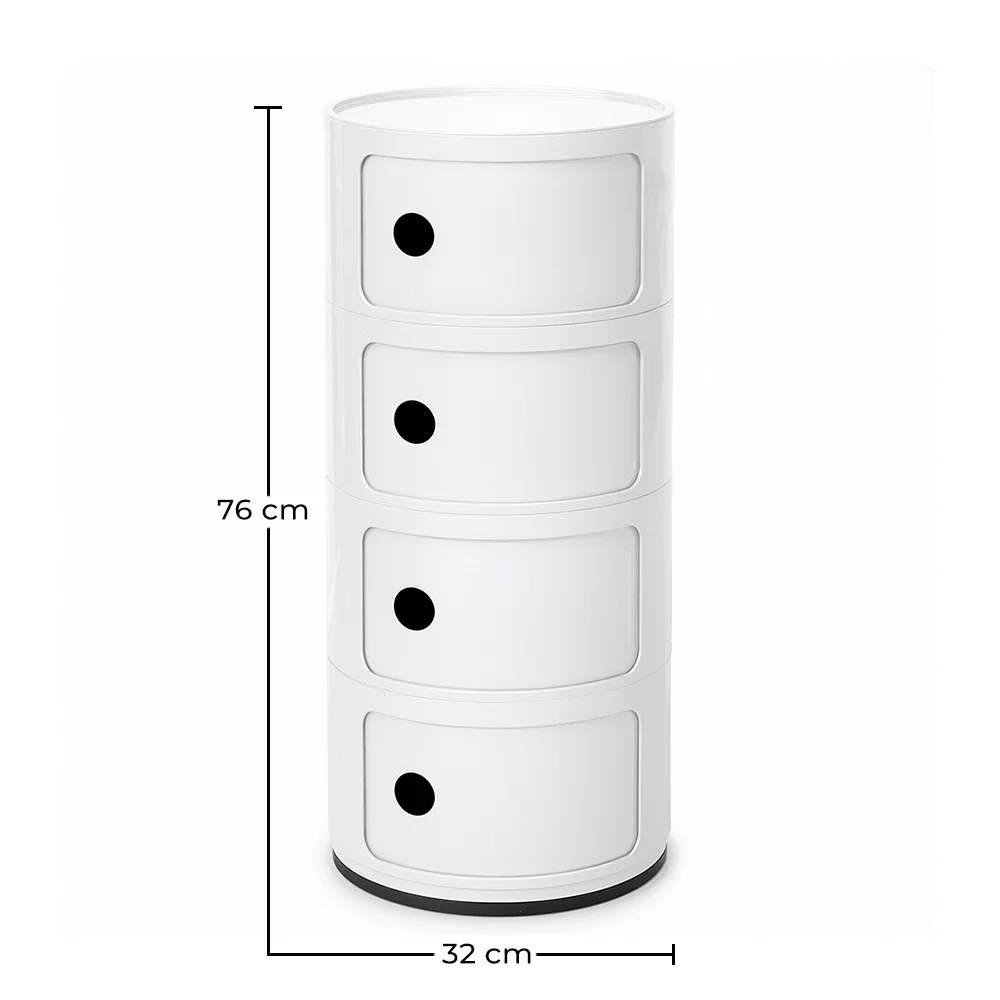 Coffre de Rangement en Plastique - 4 Tiroirs - Organisateur Moderne Brillant - New Caracas 4 image 10