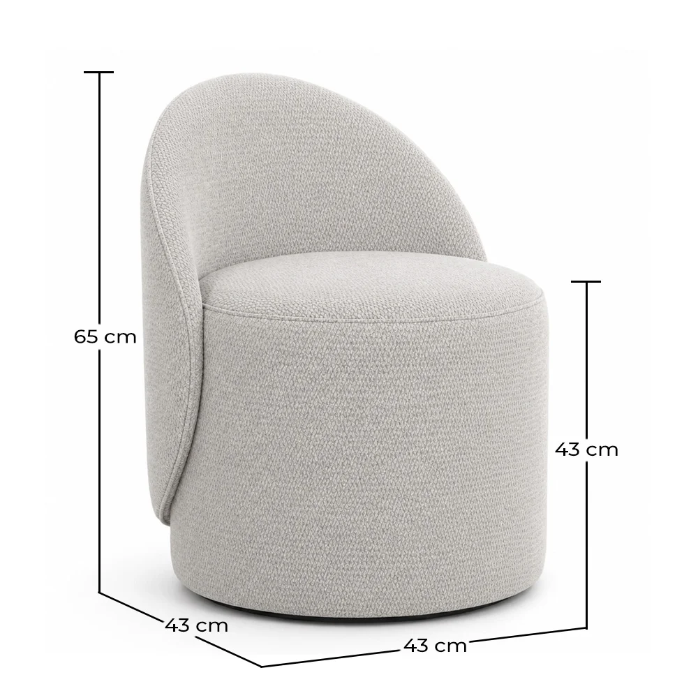 Tabouret Bas Rond – Siège Rembourré avec Dossier – Yaby image 10
