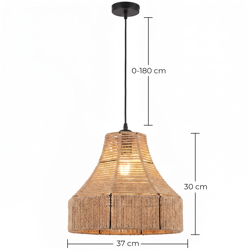 Suspension Corde Naturelle et Métal – Style Boho – Design Fait Main – Lorena image 10
