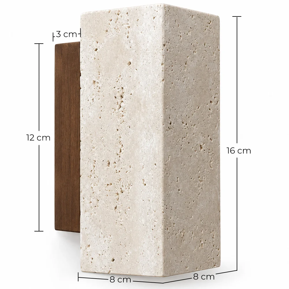 Applique murale – Applique murale en bois et travertin – Violette image 10