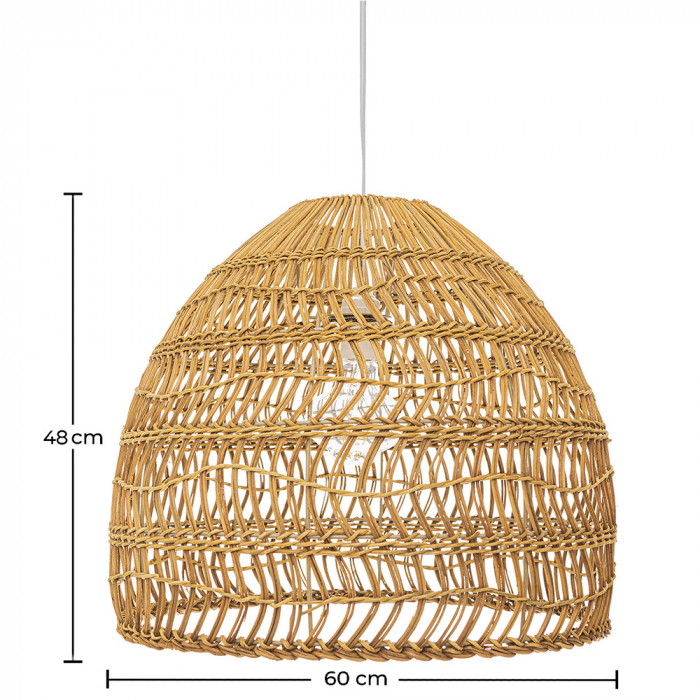 Lampe suspendue style boho Bali en rotin naturel - 60cm - Hoa