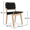 Chaise de salle à manger en bois et tissu - Sinny image 7