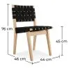Chaise de salle à manger en bois et tissu - Sinny image 7