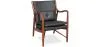 Fauteuil en bois avec accoudoirs - Revêtu de cuir - Annua image 7