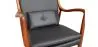 Fauteuil en bois avec accoudoirs - Revêtu de cuir - Annua image 7