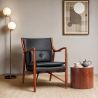 Fauteuil en bois avec accoudoirs - Revêtu de cuir - Annua image 7