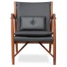 Fauteuil en bois avec accoudoirs - Revêtu de cuir - Annua image 7