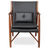 Fauteuil en bois avec accoudoirs - Revêtu de cuir - Annua image 7