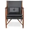 Fauteuil en bois avec accoudoirs - Revêtu de cuir - Annua image 7
