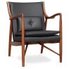 Fauteuil en bois avec accoudoirs - Revêtu de cuir - Annua image 7