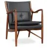 Fauteuil en bois avec accoudoirs - Revêtu de cuir - Annua image 7